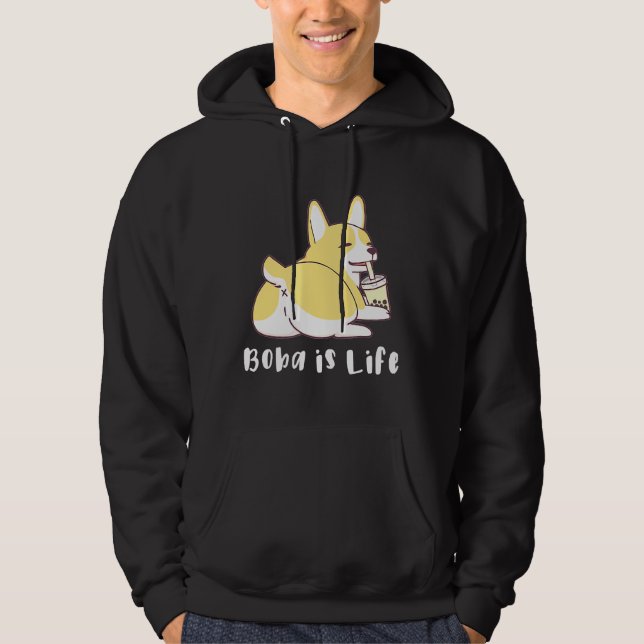 Sudadera Boba Es La Vida Corgi Pero Feliz (Anverso)