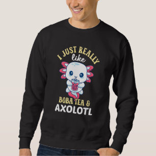 Sudadera Boba Tea Cute Bubble Tea Axolotl Salamander Teen