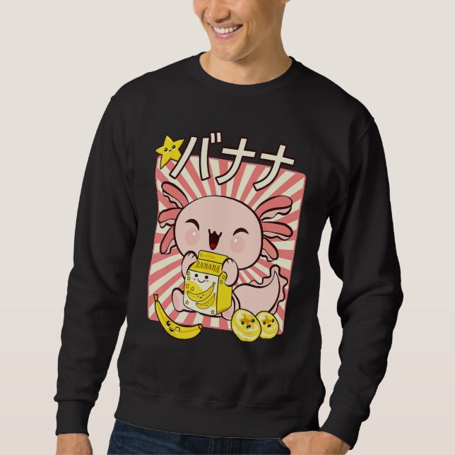 Sudadera Bobalotl Axolotl Banana Milk Carton Drinking Boba  (Anverso)