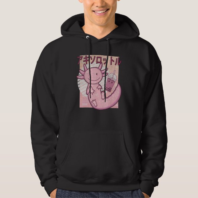 Sudadera Bobalotl Axolotl Milk Tea Axolotl Drinking Boba Te (Anverso)