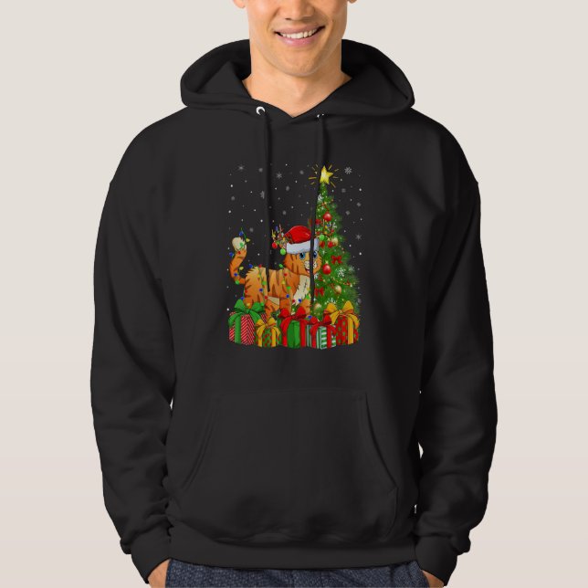 Sudadera Bobcat   Xmas Holiday Santa Bobcat Christmas Tree (Anverso)