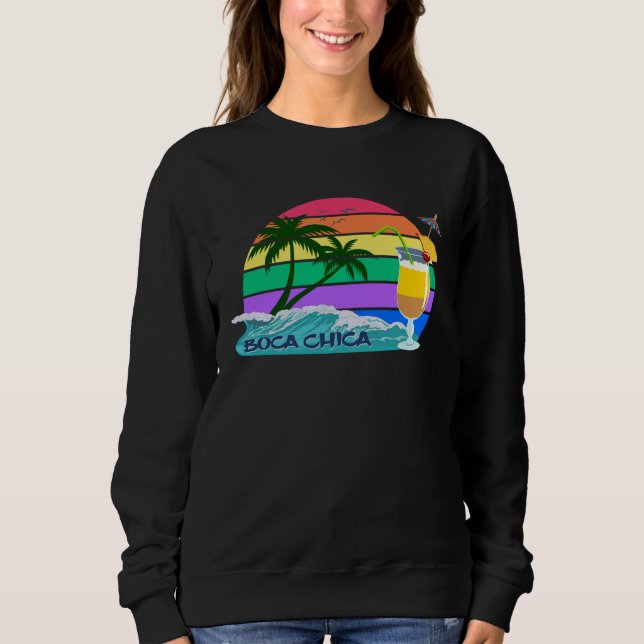 Sudadera Boca Chica Palms Dominican Republic Caribbean  Sou (Anverso)