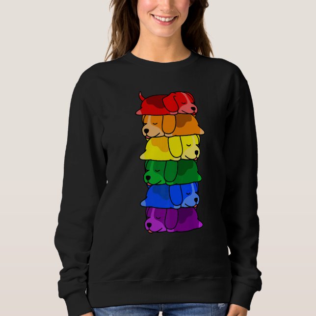 Sudadera Boca de arcoiris suave Orgullo Gay Lgbt Puppy (Anverso)