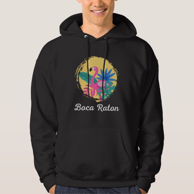 Sudadera Boca Raton Florida Beach Tropical  Flamingo (Anverso)