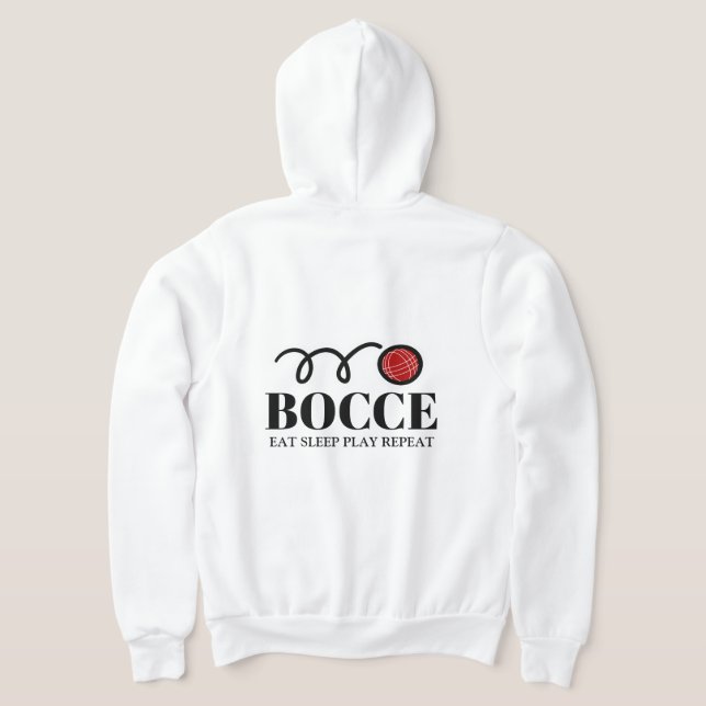 Sudadera Bocce ball sport Zipped Hoodie para jugadores y fa (Distribución Reverso )