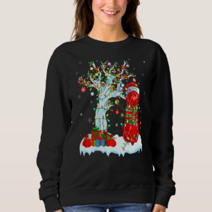 Sudadera Bocce Sports Xmas Tree iluminando a Snowman Bocce 