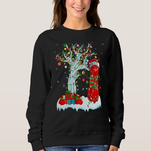Sudadera Bocce Sports Xmas Tree iluminando a Snowman Bocce  (Anverso)