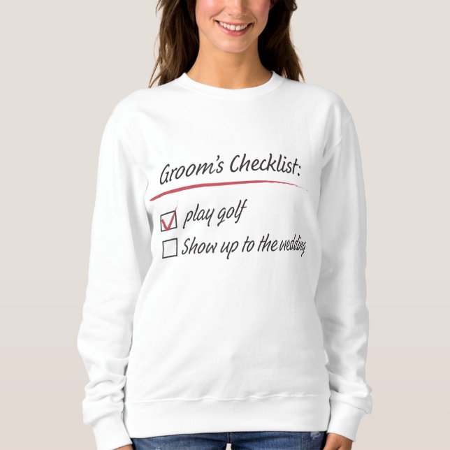 Sudadera Boda de golf de Groom Checklist (Anverso)