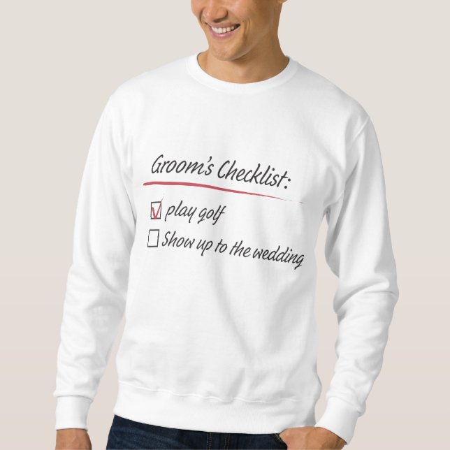 Sudadera Boda de golf de Groom Checklist (Anverso)