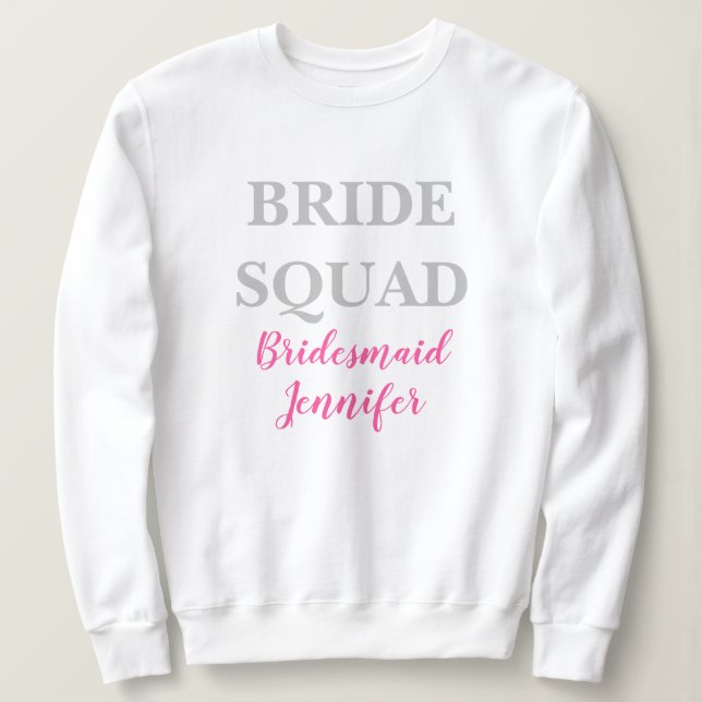 Sudadera Boda de nombre personalizado rosa de la dama de ho (Anverso del diseño)