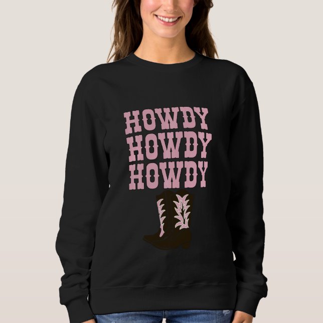 Sudadera Bodega White Howdy Rodeo de la época occidental (Anverso)