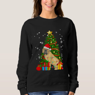 Sudadera Boerboel Santa Luz del árbol de Navidad Pijama Per