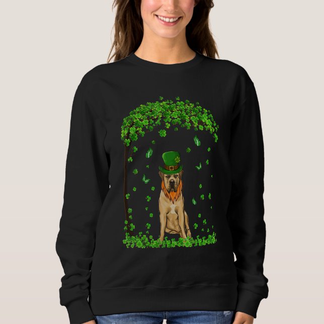 Sudadera Boerboel St Patricks Day Lover Irish Shamrock Dog  (Anverso)
