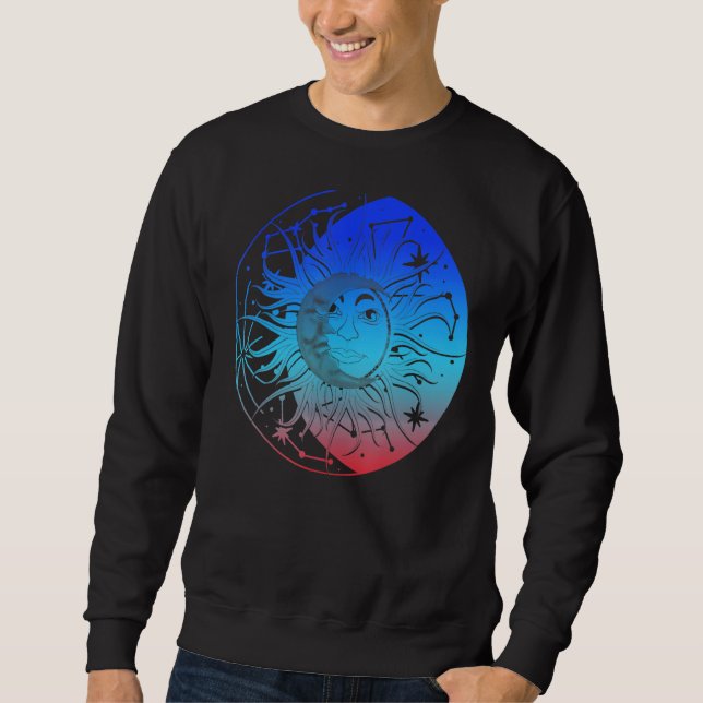 Sudadera Bohemian Aesthetic Crescent Moon Astronomy Sun Ast (Anverso)