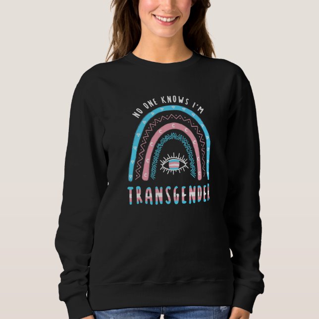 Sudadera Boho Arcoíris Nadie Sabe Que Soy Transgénero   (Anverso)