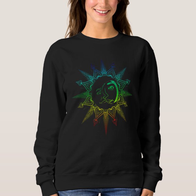 Sudadera Boho Astronomy Sun Moon Celestial Body Colorful As (Anverso)