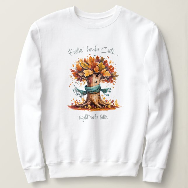 Sudadera Boho Autumn Tree Sweatshirt | Acuarela texturizada (Anverso del diseño)