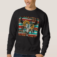 Boho Bull Skull Serape Western Sunflower Leopardo