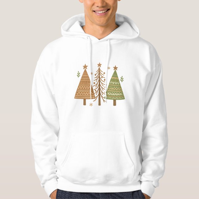 Sudadera Boho Christmas Trees Neutral Holiday Style (Anverso)