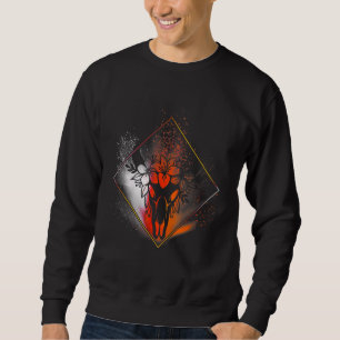 Sudadera Boho Cow Skull Flores Diamante Naranja Rojo Blanco