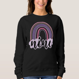 Sudadera Boho de 9 años Rainbow Nueve Chicas de cumpleaños