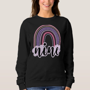 Sudadera Boho de 9 años Rainbow Nueve Chicas de cumpleaños