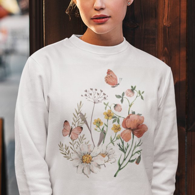 Sudadera Boho de flores silvestres botánicas (Subido por el creador)