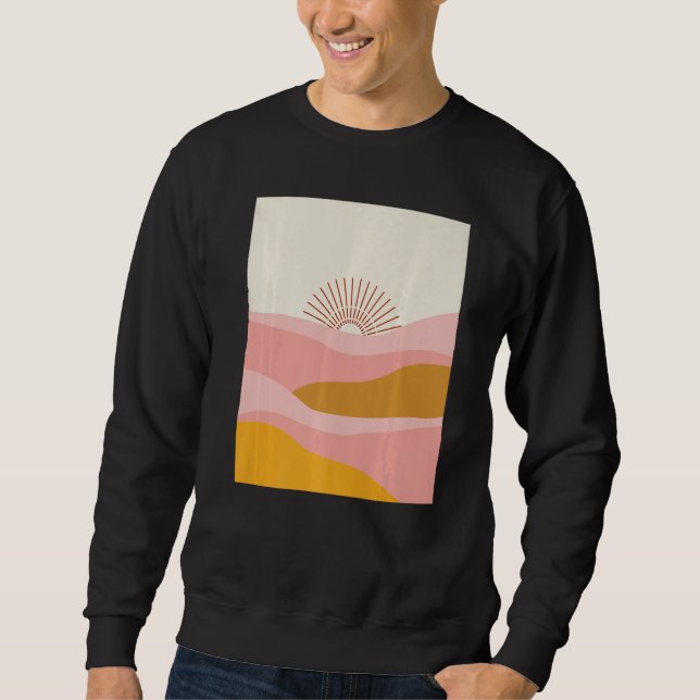 Sudadera Boho Desert Sun Sunset Waves in Pink, Orange and C (Anverso)