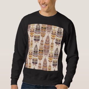 Sudadera Boho Feathers: Patrón tribal de Seamless