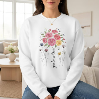 Sudadera Boho Floral Godmother Bouque Mother’s Day Gift