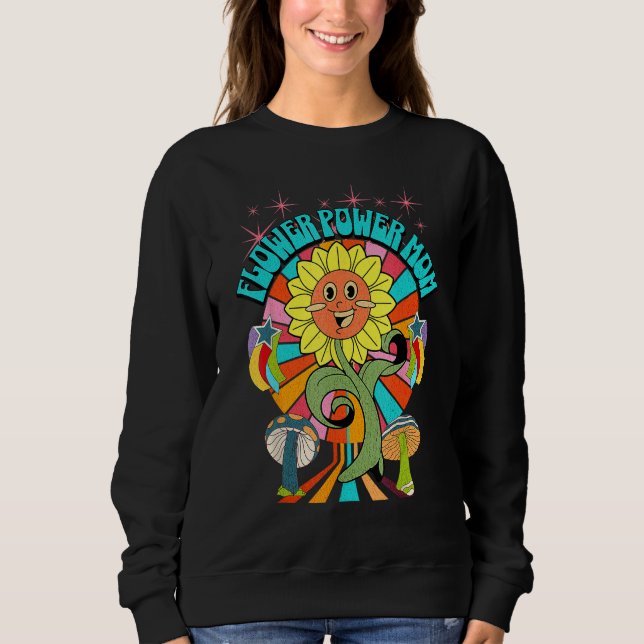 Sudadera Boho Flower Power Mom Mom Life Best Mom Ever (Anverso)