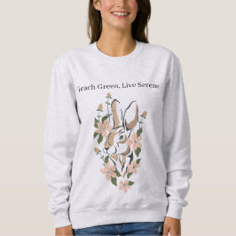 Sudadera Boho Forest Floral Hare Teach Green Live Serene