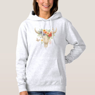 Sudadera Boho Gothic Floral Skull