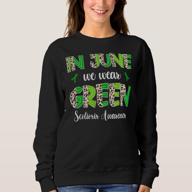 Sudadera Boho Leopard En Junio Usamos Green Scoliosis Consc (Anverso)