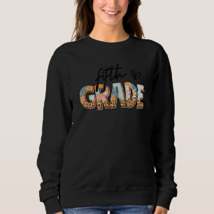 Sudadera Boho Leopardo Profesor de 5º Grado Estudiante Vuel