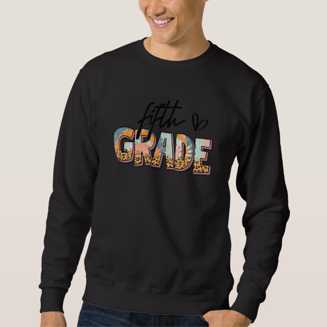 Sudadera Boho Leopardo Profesor de Quinto Grado Estudiante  (Anverso)