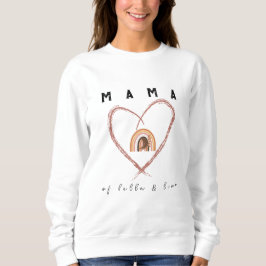 Sudadera Boho Mama Text con Moon Feathers Nombres de niños 