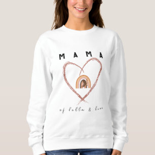 Sudadera Boho Mama Texto con Nombres de Niños Plumas de Lun