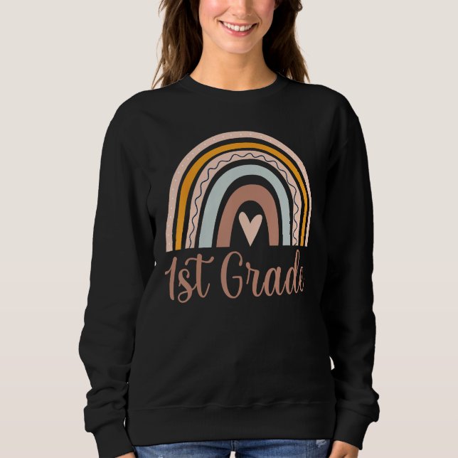 Sudadera Boho Rainbow 1st Grade Teacher Student  Back To Sc (Anverso)