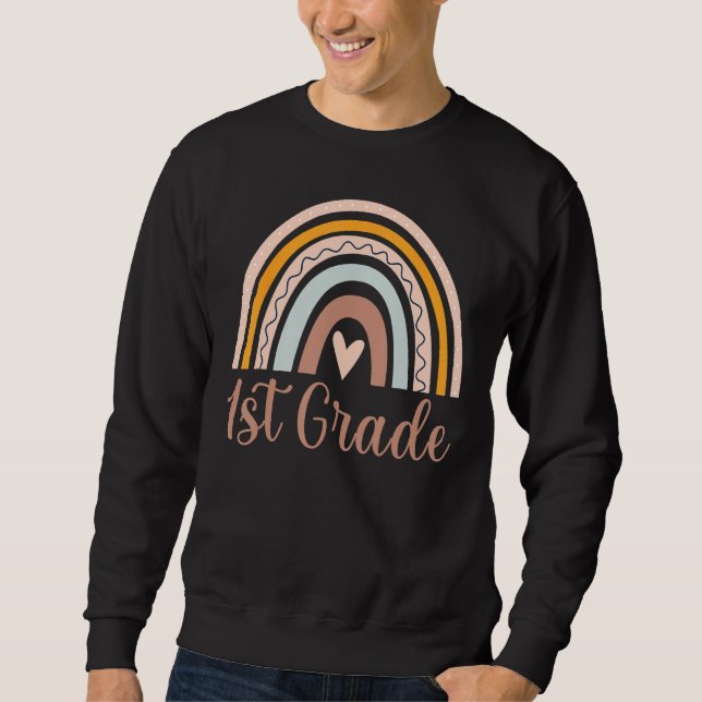Sudadera Boho Rainbow 1st Grade Teacher Student  Back To Sc (Anverso)