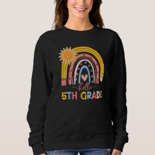Sudadera Boho Rainbow Hola profesor de 5º grado Primer Día