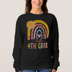 Sudadera Boho Rainbow Hola profesor de cuarto grado Primer 