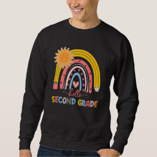 Sudadera Boho Rainbow Hola profesor de segundo grado