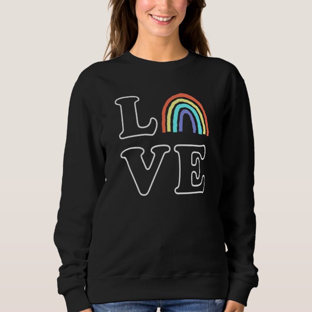 Sudadera Boho Rainbow Love Letters Primen Lbgtqia (Anverso)