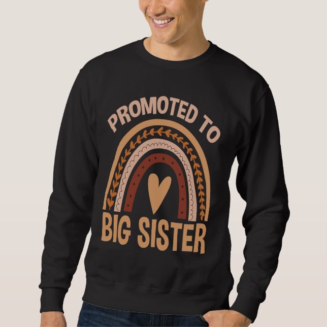 Sudadera Boho Rainbow Sister Matching Promoted To Big Siste (Anverso)
