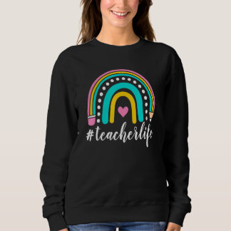 Sudadera Boho Rainbow Teacher Life Feliz 100 días