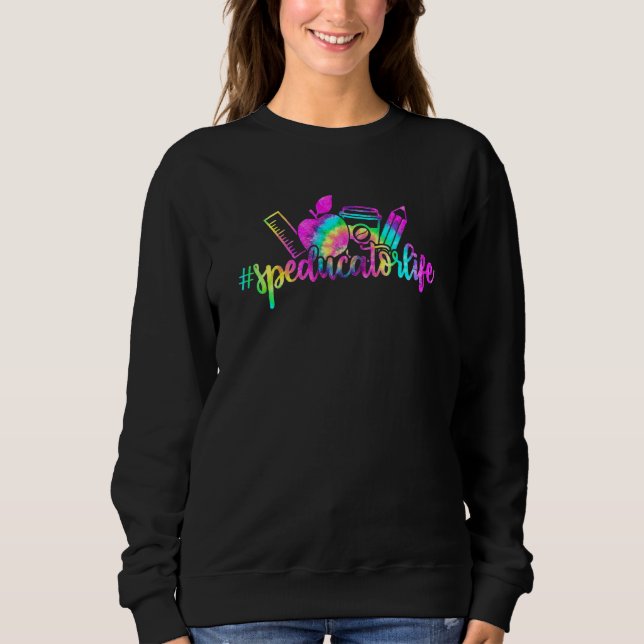 Sudadera Boho Tie Dye Rainbow Speducator Life Enseña Amor E (Anverso)