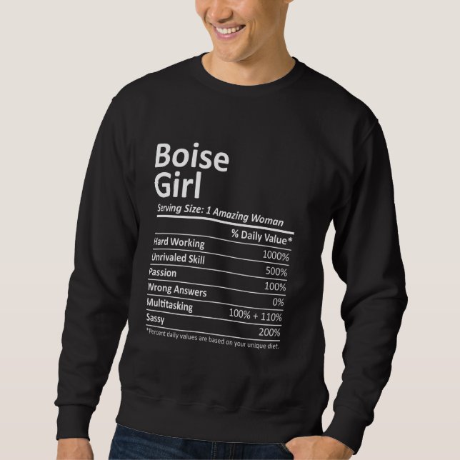 Sudadera Boise Chica Id Idaho Funny City Home Roots Usa Ee. (Anverso)