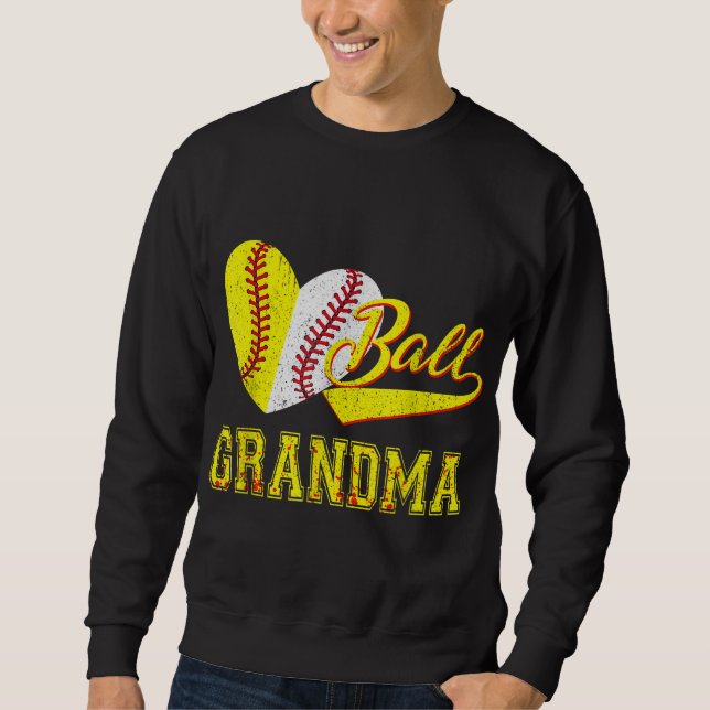 Sudadera Bola de béisbol de béisbol Corazón Día de la Madre (Anverso)