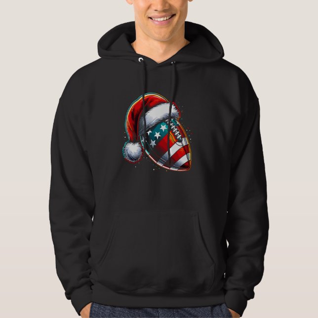 Sudadera Bola de fútbol Santa Hat Navidades Cute hombres ni (Anverso)